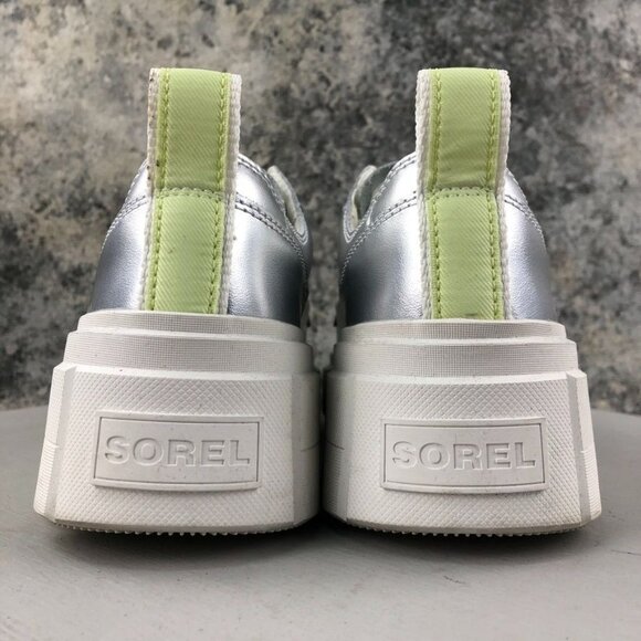 Sorel Women's Size 9 Caribou X Metallic Silver Waterproof Platform Sneaker - Picture 7 of 15
